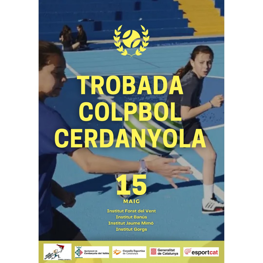 📢 1a Trobada Intercentres Colpbol Cerdanyola del Vallès
🗓️ 15 maig  
📍 CEM Can Xarau <a href="/Cerdanyola/">Cerdanyola</a>
#CEVOSudTrobades #Colpbol #Instituts #EduFis
