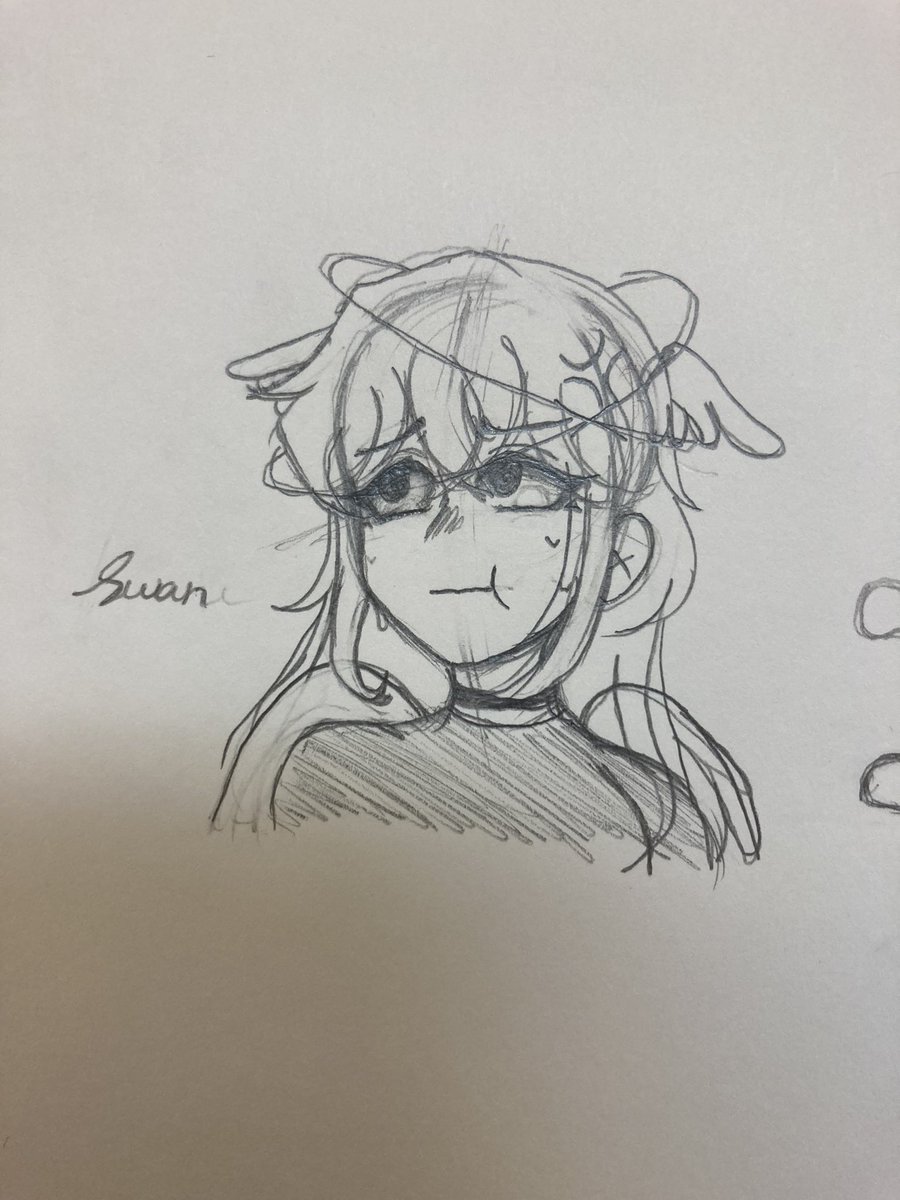 DeadCosmie's tweet photo. first one is Odette (My TADC oc but her unofficial design) also my traditional drawing has been lacking bc im a perfectionist lately 😭😭

#sketch
#oc
#rainbowfriends
#rainbowfriendsoc
#traditionalart https://t.co/UqxPntqbdu