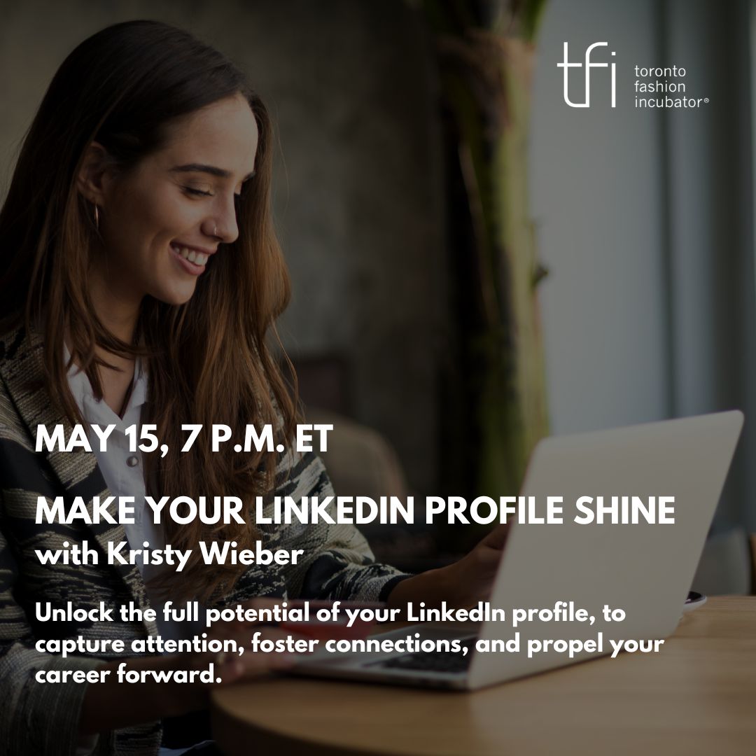 TFI Toronto Fashion (@torontofashion) on Twitter photo Don't miss our Make Your LinkedIn Profile Shine webinar tomorrow! A polished #LinkedIn profile can boost your professional connections and job #opportunities.
Tickets: eventbrite.ca/e/make-your-li…
TFI members, email tfi@fashionincubator.com for your free ticket.
#tfi #webinar Don't miss our Make Your LinkedIn Profile Shine webinar tomorrow! A polished #LinkedIn profile can boost your professional connections and job #opportunities.
Tickets: eventbrite.ca/e/make-your-li…
TFI members, email tfi@fashionincubator.com for your free ticket.
#tfi #webinar