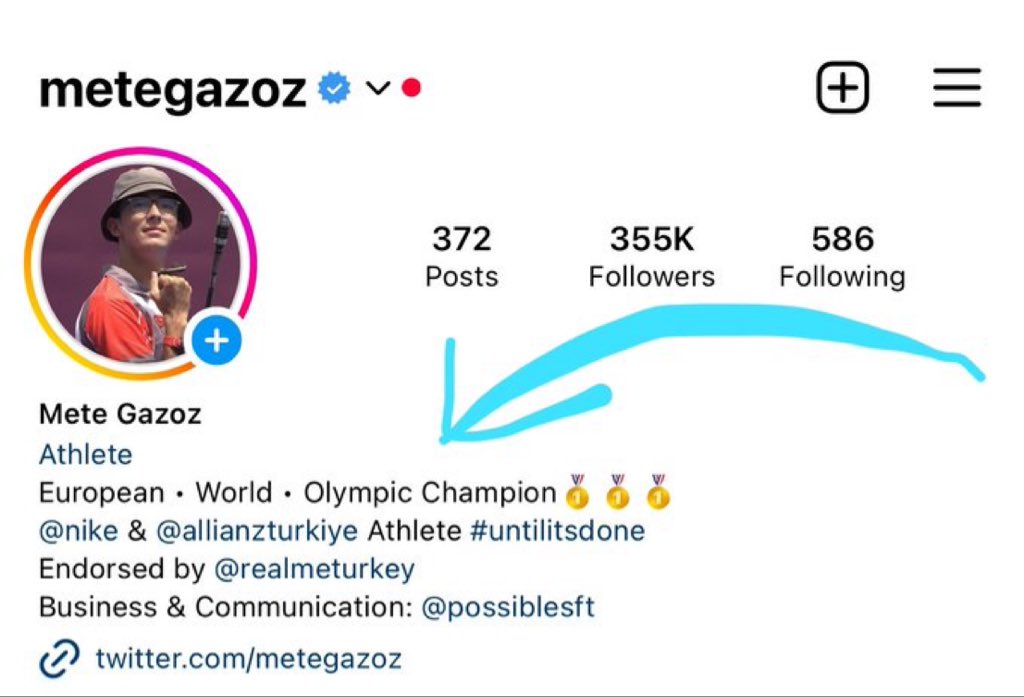 Mete Gazoz, Instagram profilini güncelledi.

• Olimpiyat şampiyonu
• Dünya şampiyonu
• Avrupa şampiyonu