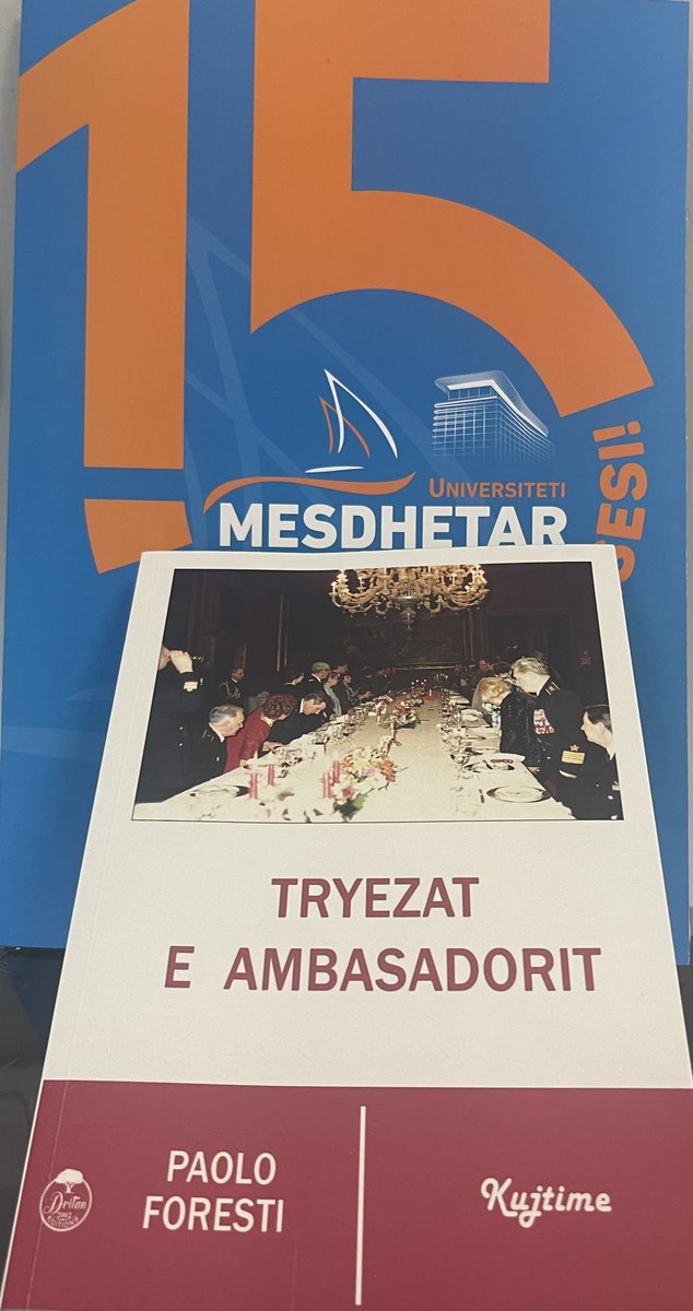 Molto felice di rincontrare Ambasciatore Paolo Foresti, vecchio amico e Ambasciatore 🇮🇹 in 🇦🇱 negli anni di grandi cambiamenti. Università Mediterranea 🇦🇱 Un📘con i ricordi straordinari così come la missione dell'Ambasciatore Foresti in 🇦🇱. Congratulazioni&amp; buona fortuna
🇦🇱🤝🇮🇹