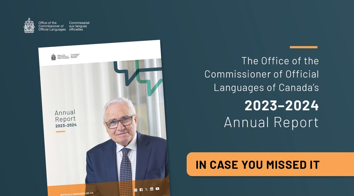 IN CASE YOU MISSED IT: Read the Commissioner’s annual report to learn more about this year of change and transition. #AnnualReport #OfficialLanguages 

clo-ocol.gc.ca/en/publication…