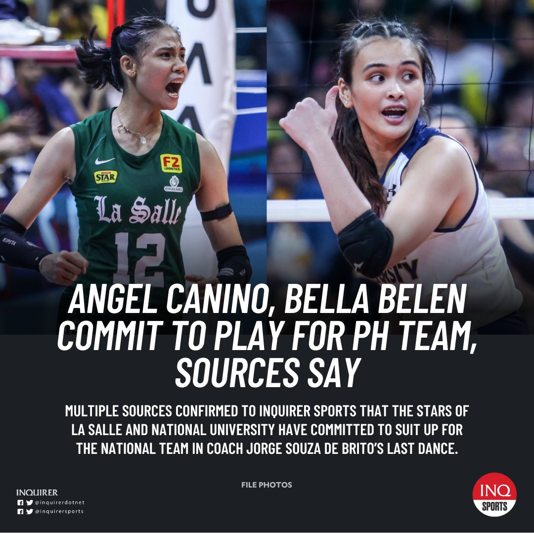 WHAT A DUO FOR TEAM PH! 🇵🇭

Philippine volleyball will finally get a chance to see Angel Canino and Bella Belen play in one team as the last two UAAP MVPs have committed to represent the country in its hosting of the upcoming AVC Challenge Cup.

READ MORE: inqnews.net/CaninoBelenPH