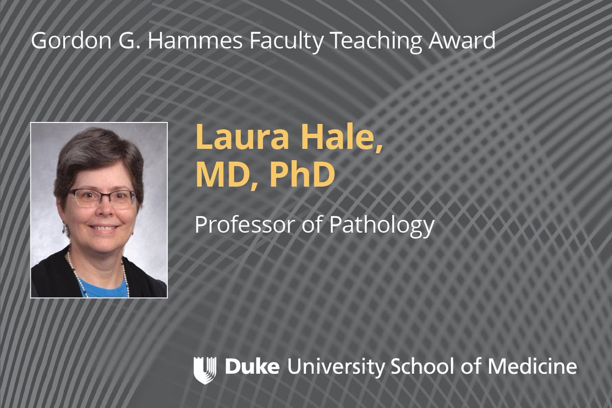 Congratulations to Dr. Hale -- Gordon G. Hammes Faculty Teaching Award!