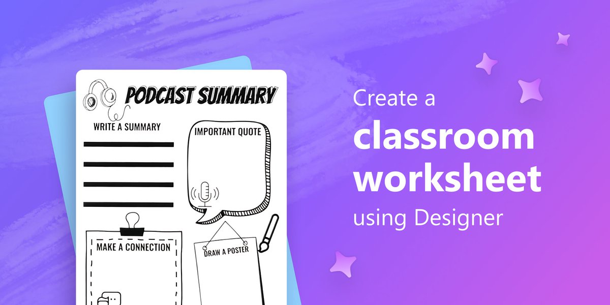 Teachers! Did you know you can make engaging worksheets for your students in Designer? Learn more 👉 msft.it/6014YRytq