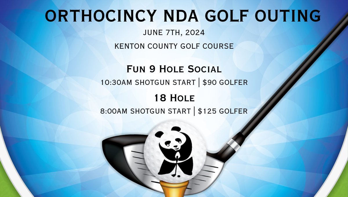 It's Time to register for our Annual Golf Outing, June 7th at Kenton County Golf Courses! Be sure to register today you can register at this link us.givergy.com/ndapandas/?con…