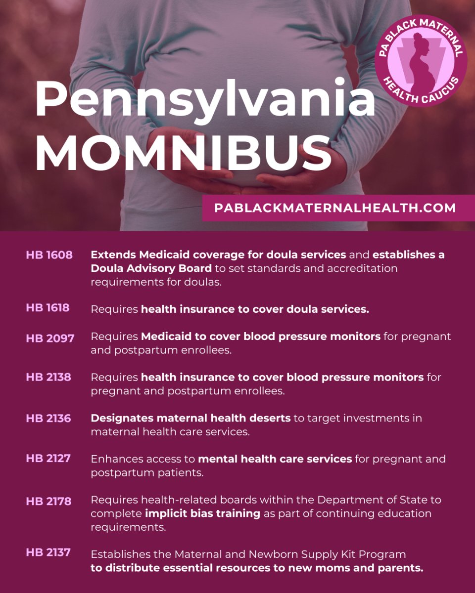 I voted YES ✅ on @RepMayes' HB 2097 requiring Medicaid and CHIP to cover medically necessary home blood pressure monitors as a pregnancy-related service. Exciting that two #MOMNIBUS 🚌 bills have passed the #PAHouse! Get on the bus: pahouse.com/BMH/EmailSignU… #WomensHealthWeek