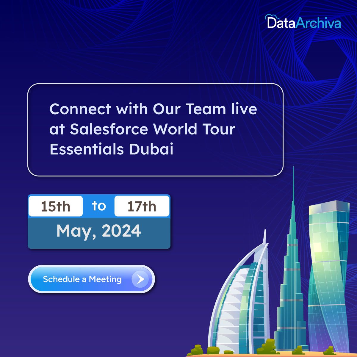 🌟 Join us in Dubai for the Salesforce World Tour Essentials and dive into the future of business! 🚀

Learn More ➡ buff.ly/3wtTkUf

#SalesforceTour #SalesforceWorldTour #WorldTourEssentials2024 #WorldTourEssentialsDubai #DataArchiva #Data #DataProtection
