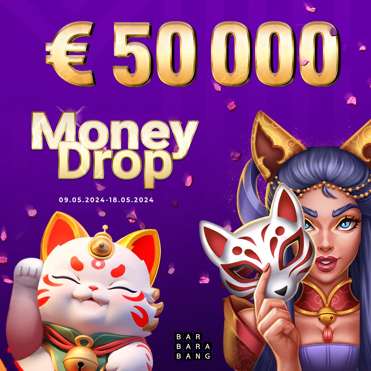 💸 Barbara Bang | Money Drop 🍀 You still have the opportunity to try your luck 📅 Period: May 9, 2024 – May 18, 2024 at 23:45 GMT 💰 Prize pool: 50,000 EUR #barbarabang #casino