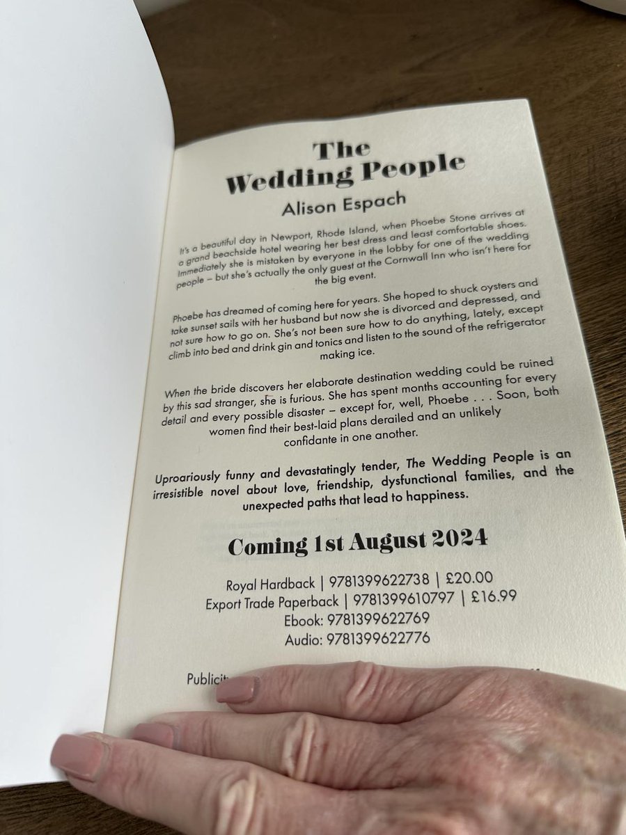 Huge thanks to @Phoenix_Bks for this #BookPost #TheWeddingPeople by @AlisonEspach - publishes 1 August