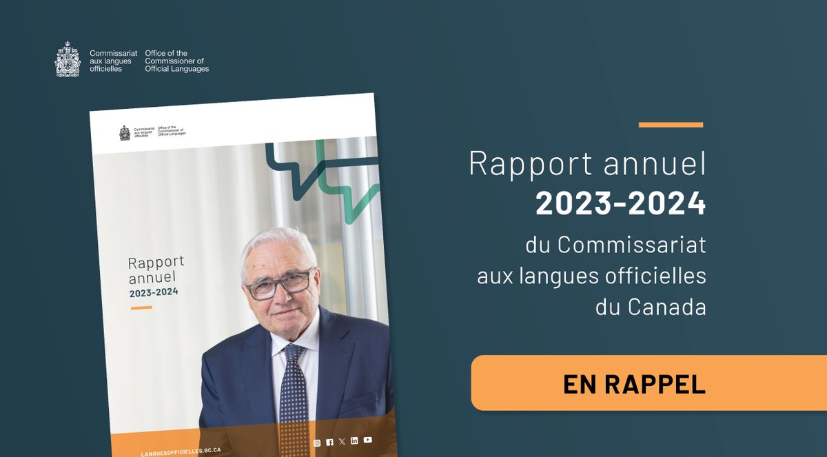 EN RAPPEL : Lisez le rapport annuel du commissaire pour en savoir plus sur cette année de changements et de transition. #RapportAnnuel #LanguesOfficielles clo-ocol.gc.ca/fr/publication…