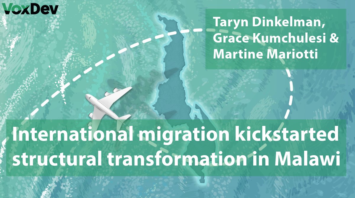 International migration kickstarted structural transformation in Malawi 🇲🇼

Last week on VoxDev, @taryndinkelman @nd_econ, @gracekumchulesi & @MartineMariott1 @EconomicsANU outlined their research: voxdev.org/topic/migratio…