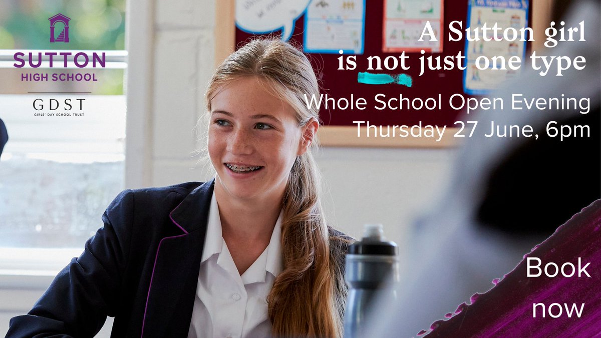 After a welcome from Mrs Dawson (Head, Senior School) or Ms Musgrove (Head, Prep School) and some of our student team, enjoy a guided tour to discover the exciting things happening around the school. 💜

Book now: bit.ly/3VjlkUw

#suttonhighschool #openevening