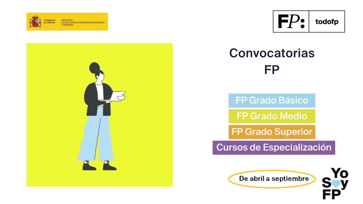 📢 ¿Quieres estudiar FP el próximo curso? 🔴 Las Comunidades Autónomas convocan plazas de abril a septiembre. 🔎Publicaremos todas las fechas en #TodoFP #YoSoyFP 🔎todofp.es/sobre-fp/actua…