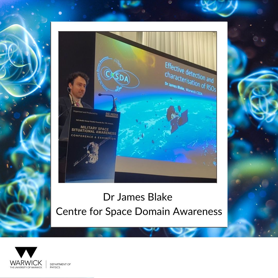 Warwick Physics (@warwickphysics) on Twitter photo Dr James Blake <a href="/WarwickCSDA/">Warwick CSDA</a> attended the Space Situational Awareness Conference to present his work on surveying for debris in high-altitude orbits and was part of a panel discussion on sustainability efforts in space👉tinyurl.com/2s3eves4
#Space #Sustainability Dr James Blake <a href="/WarwickCSDA/">Warwick CSDA</a> attended the Space Situational Awareness Conference to present his work on surveying for debris in high-altitude orbits and was part of a panel discussion on sustainability efforts in space👉tinyurl.com/2s3eves4
#Space #Sustainability
