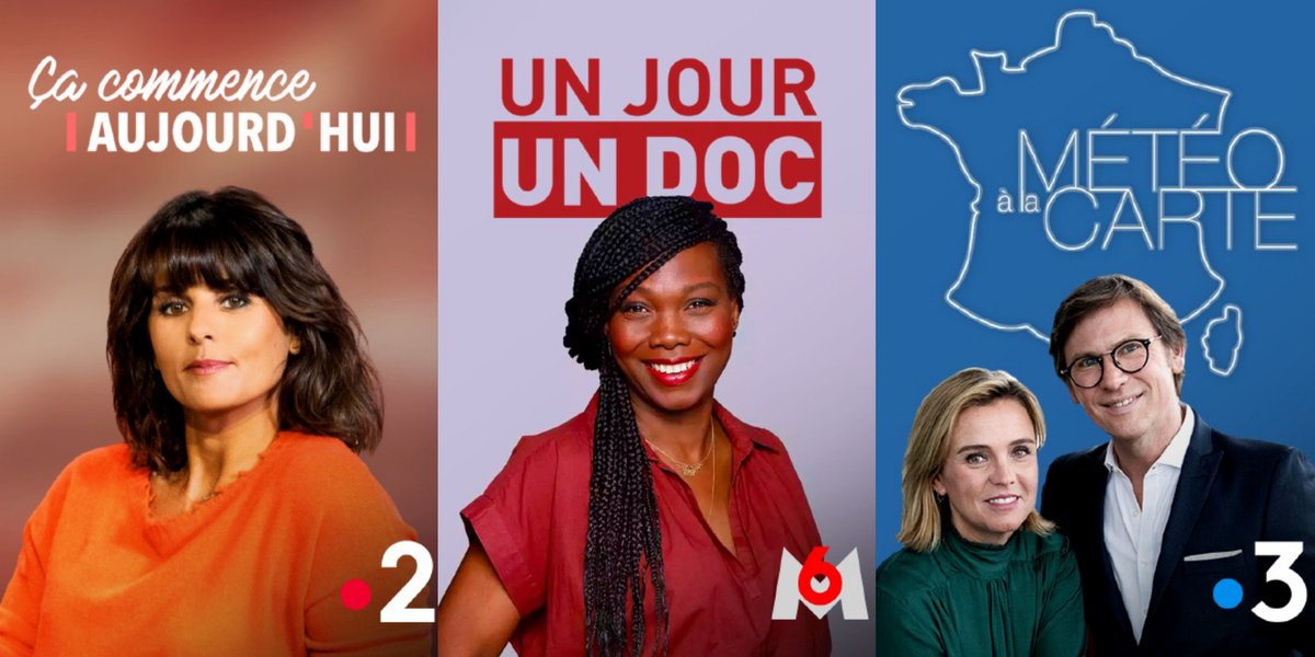 AUDIENCE - LES APRÈS-MIDI

⚫️ #CaCommenceAujourdhui (#CCA) sur #France2 : 1,1M - 16,4%
⚫️ #MeteoALaCarte sur #France3 : 970.000 - 12,7%

⚫️ #UnJourUnDoc sur #M6 : 351.000 - 5,7%
⚫️ #LeMagazineDeLaSante sur #France5 : 396.000 - 5,1%