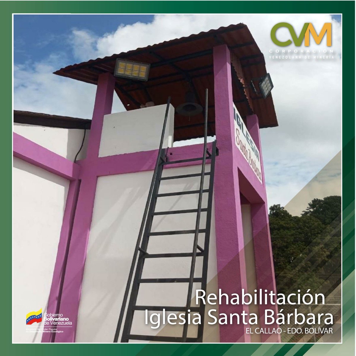 cvm_ve's tweet photo. #SomosCVM || En contexto del CVM 1X10 del Buen Gobierno, CVM reinauguró iglesia Santa Bárbara en sector El Perú, El Callao, edo. Bolívar.

Las obras incluyen impermeabilización del techo, remodelación de fachada, rampla para personas con discapacidad

#14May 
#VenezuelaVaPaArriba https://t.co/0rNMqRHkCi