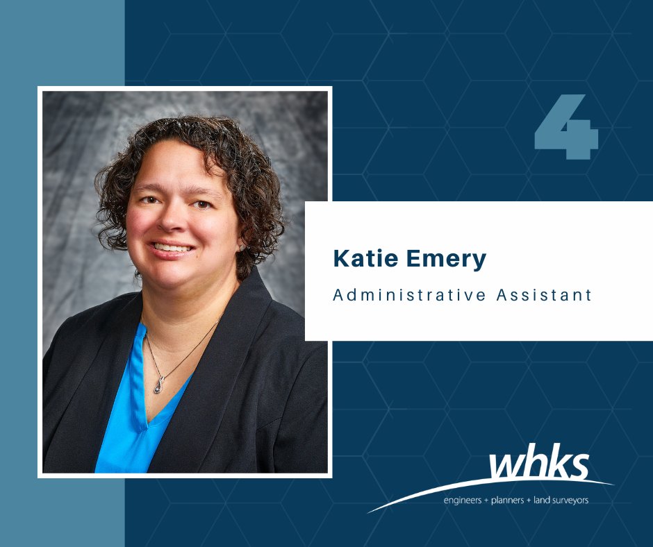 Congratulations to Katie Emery on celebrating 4 years with WHKS & Co.! 🎉🎉

Katie is an Administrative Assistant at WHKS. Thank you, Katie, for your continued dedication towards Shaping the Horizon!

#WHKS #Shapingthehorizon #engineers #planners #landsurveyors
