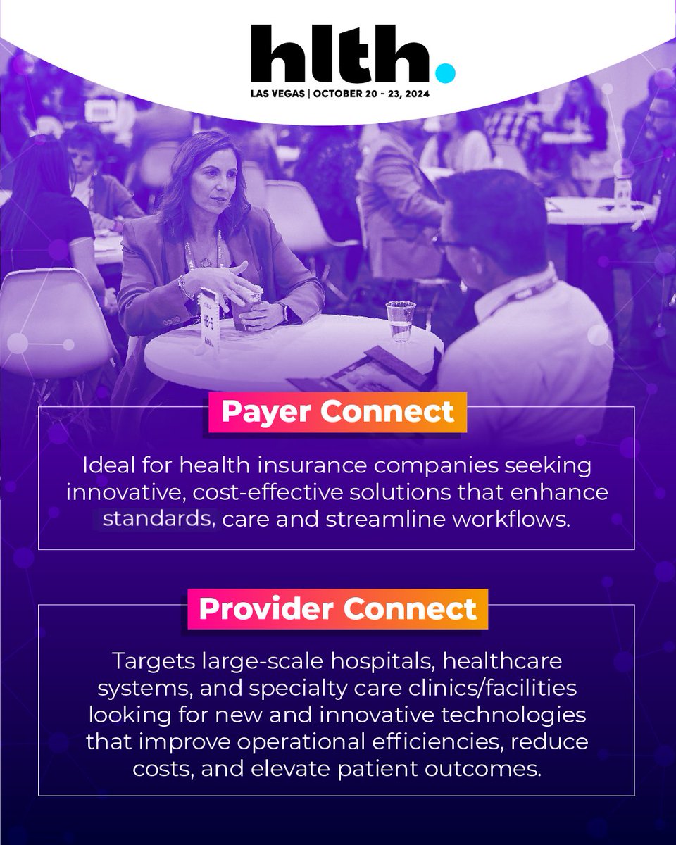 HLTHEVENT's tweet photo. π€ New Name, Same Strategic Matchmaking: Market Connect (Formerly Hosted Buyer)
Connecting payers, providers, employers, pharma + govβt to solution providers through curated double opt-in 1:1 meetings.
Apply today π https://t.co/5S9UA10OhU
#HLTH #BeBold #StrategicMatchmaking https://t.co/dqk4D6Kldi