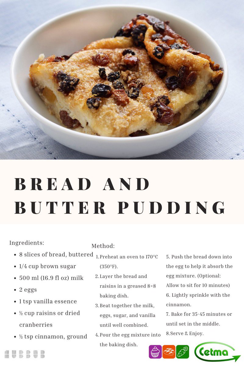 Pudding anyone, have too much bread not sure what to do with it, here’s a recipe you might enjoy. 

#KidwellyCommunityFridge #CETMA #PBPFoodbank #CETMAKidwelly #CETMAInTheCommunity #CETMAYnYGymuned #Bread #BreadAndButterPudding #Recipe #HUBBUB