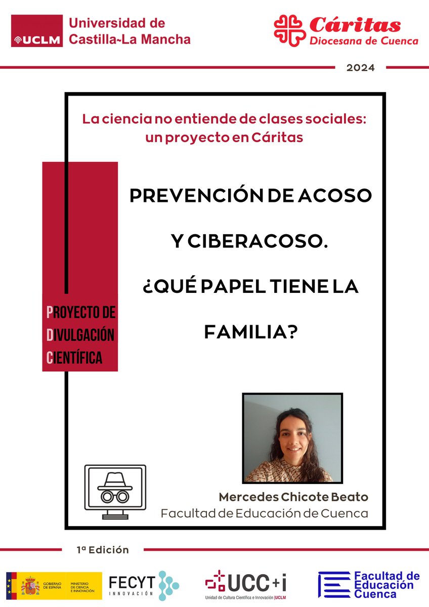 ➡️ Mañana comienzan las primeras charlas del Proyecto de Divulgación Científica en @_CARITAS #Cuenca con @ArantxaSt y @Mercedes_chb 
😊👏👏