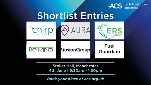 We are delighted to announce the shortlisted entries for our Tech & Solutions showcase, taking place on 4th June at Stoller Hall, Manchester. The six shortlisted entries are: @ChirpProtect, Aura, ERS Group, @vusiongroup, and Fuel Guardian! Book your place here: