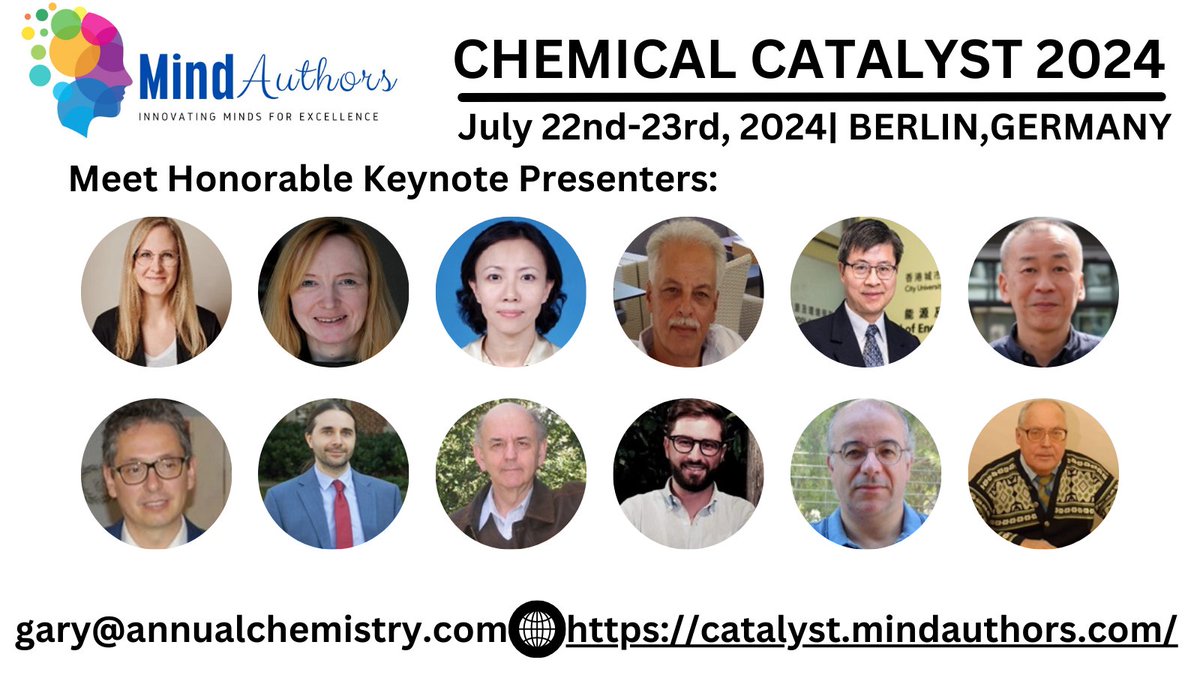 🚨 Last chance! Submit abstracts &amp; register for Chemical Catalyst 2024 in Berlin. Deadline approaching fast! July 22-23. Don't miss out! #ChemicalCatalyst2024 #Berlin2024 #DeadlineAlert #CatalysisConferences #Conference2024

Visit: catalyst.mindauthors.com/our-experts/