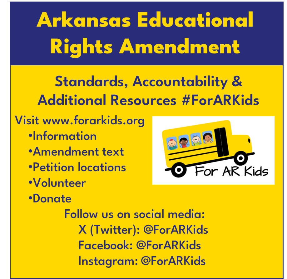#AREducationalRightsAmendment doesn’t change #Arkansas’s school choice law. Instead, it builds on choice by guaranteeing vital services for ALL of our students. Choice with services #ForARKids!
Sign the petition. Follow/repost us on X
forarkids.org
#arpx #education