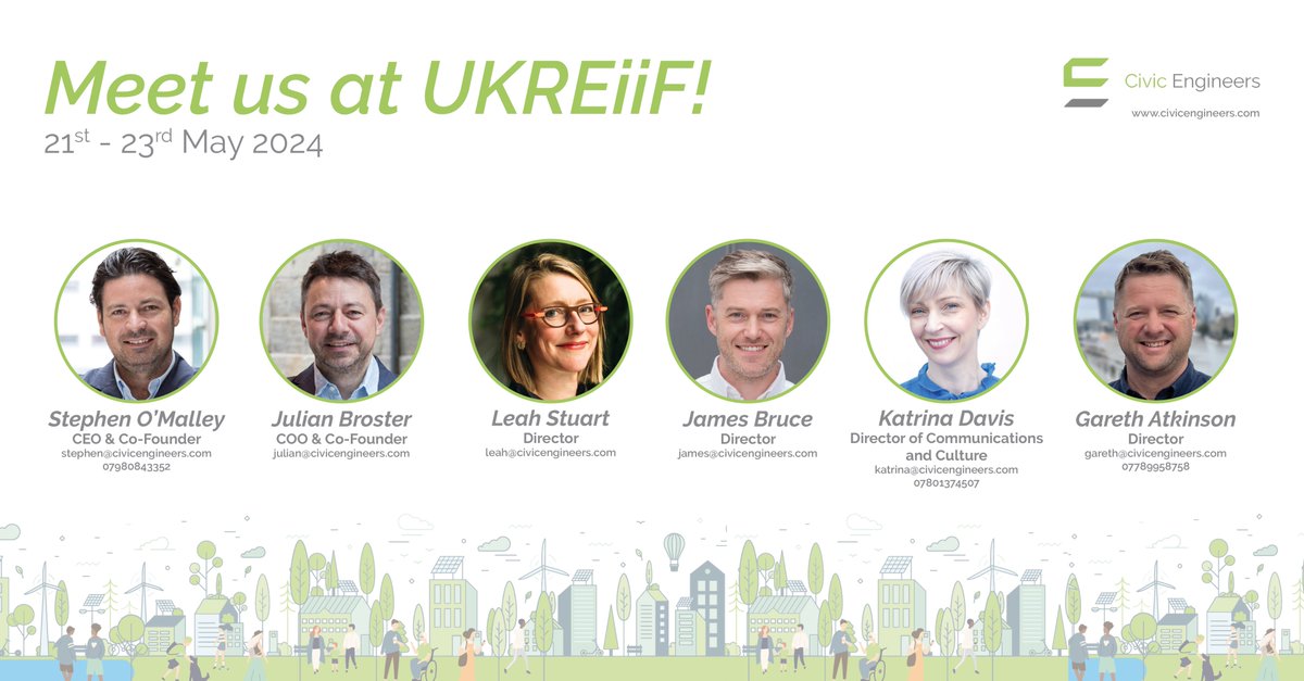 One week until @UKREiiF! Get in touch if you'd like to catch up with our team, we hope to see you there. Lots to look forward to, including our systems thinking panel session with @MaccLav on Weds at 12.45 at the Industry in Focus Pavilion. Don't miss it👉civicengineers.com/ukreiif-2024-c…