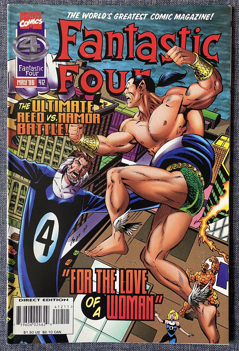 New back issue read! It’s the ultimate Reed v Namor battle in Fantastic Four issue 412 by Tom DeFalco, Paul Ryan, John Lowe & Bob Wiacek #FantasticFour