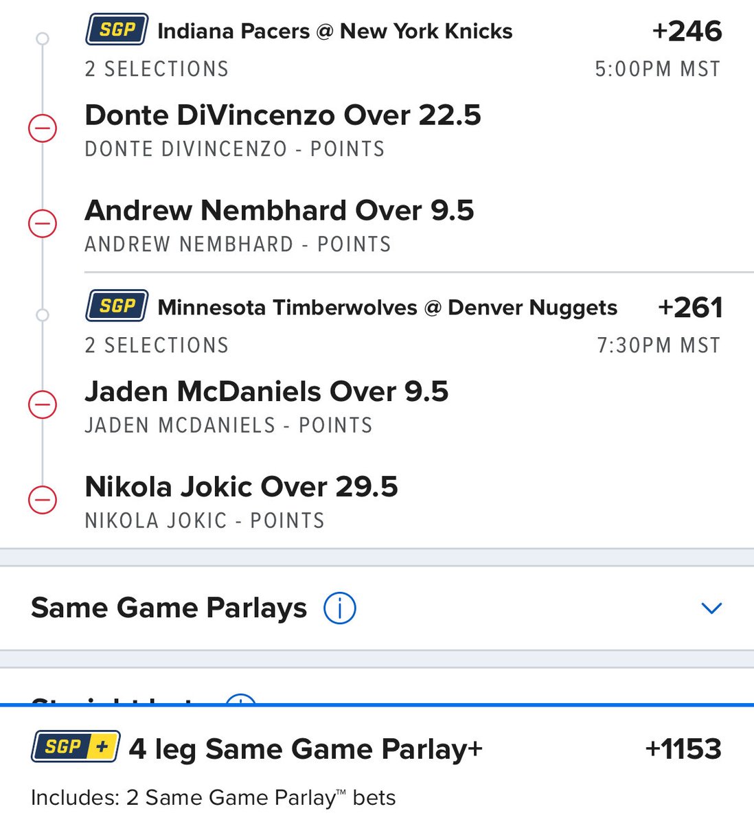 frlbhz's tweet photo. Gave this play out to the fam for a chance to turn $1.50 into $131K.

I suggested them to water it down to their liking too. With watering down plays you can just take these guys regular over/under and pick two players you like. It’ll still be + money. Here are some examples 👇🏽 https://t.co/kgQRTtYZz3