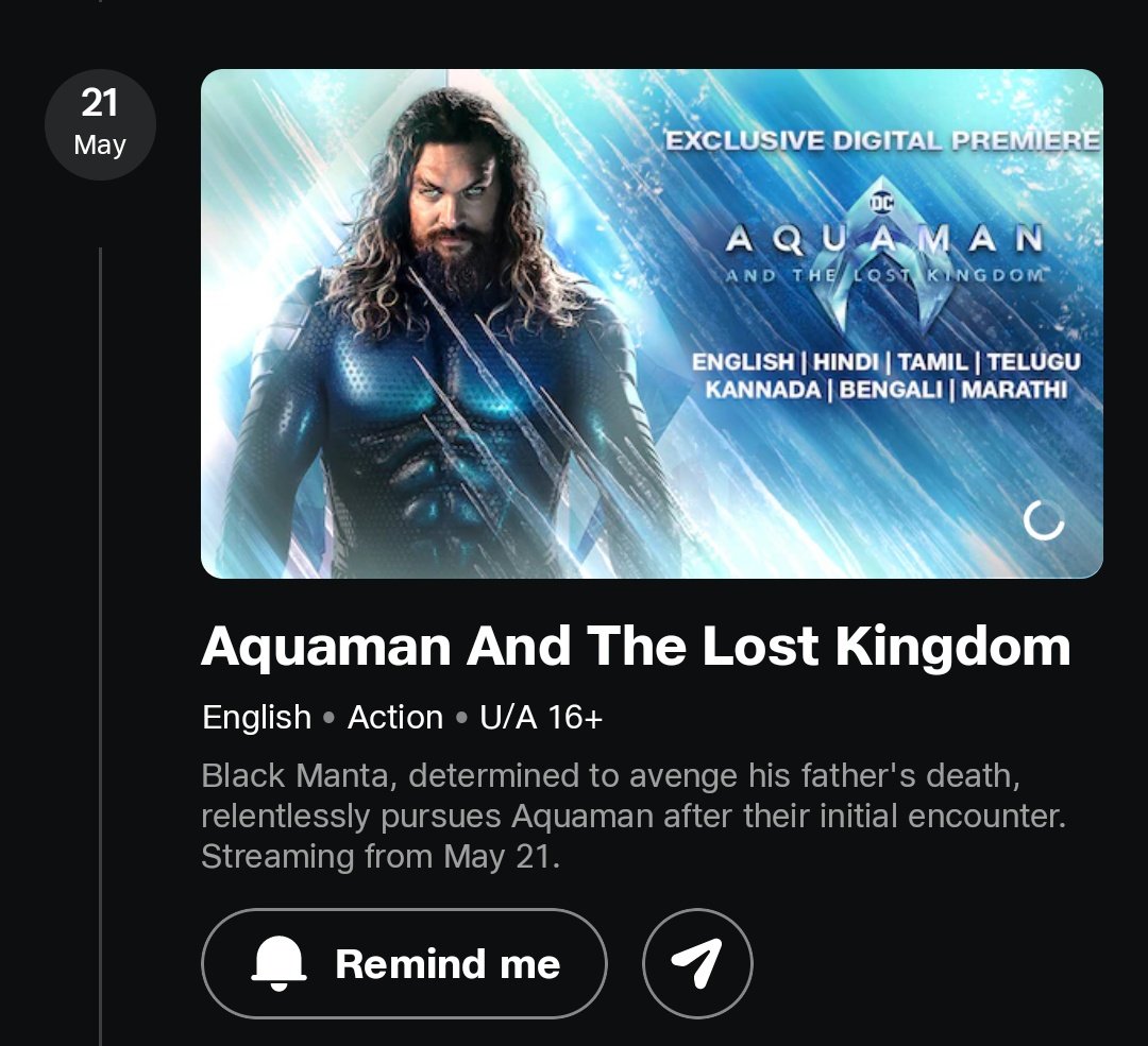 #AquamanAndTheLostKingdom (2023) by #JamesWan, premieres May 21st on @JioCinema.