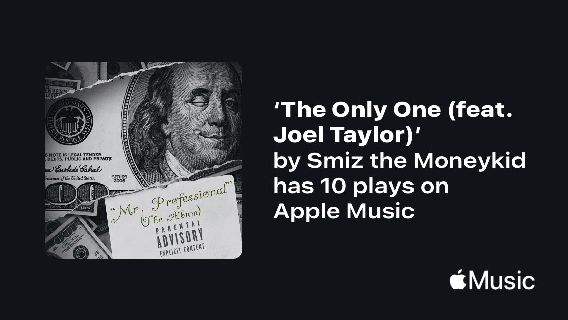 Just passed a new Milestone on @AppleMusic. Thanks for listening! music.lnk.to/gvJ4gs ⁦@smizthemoneykid⁩ ⁦@ImMrProTheAlbum⁩