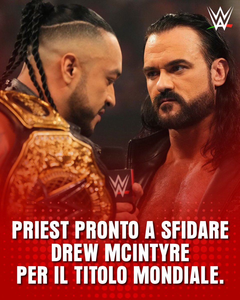🚨Nella promo di questa notte a #WWERaw Damian Priest ha interrotto Drew McIntyre dichiarando di essere stufo di essere sminuito, e così appena McIntyre sarà guarito dall’infortunio è pronto a sfidarlo e sconfiggerlo con il titolo mondiale in palio. 👀🔥