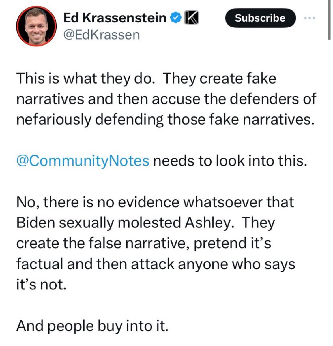 This guy makes money defending & denying sex abuse of a child. Not his first X about it. Obsessed. When Ashley Biden says it true who are you Ed to say it’s not? Believe all women right? Joe Biden touched his daughter inappropriately in the shower. Stop calling her a LIAR.