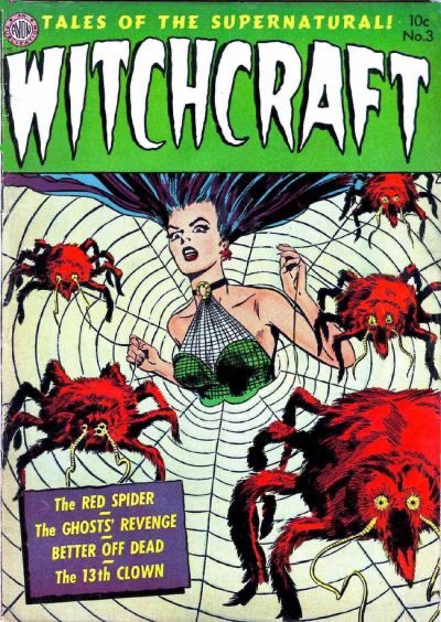 Comic Book Cover of the Day: 1953 Witchcraft #3 from Avon. Art by Gene Fawcette. #comic #ComicArt #comicbook #comicbookcover #comicbookart 
#horror #HorrorArt #witchcraft #Spider