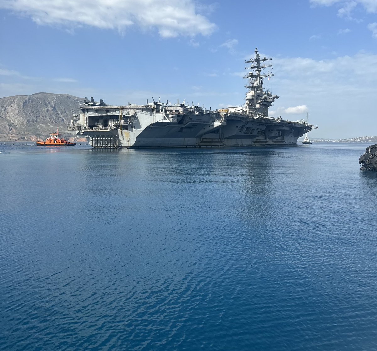 USS Dwight D. Eisenhower departing Souda Bay, Greece.