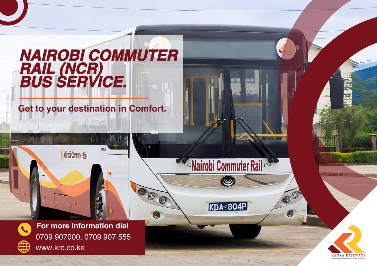 The Nairobi Commuter Rail (NCR) Service includes a Bus Rapid Transport (BRT) fleet ensuring seamless transportation on road and rail by transporting passengers between Nairobi Central (Railway) Station and several destinations around Nairobi CBD #NCR #SongaNasi #commuter