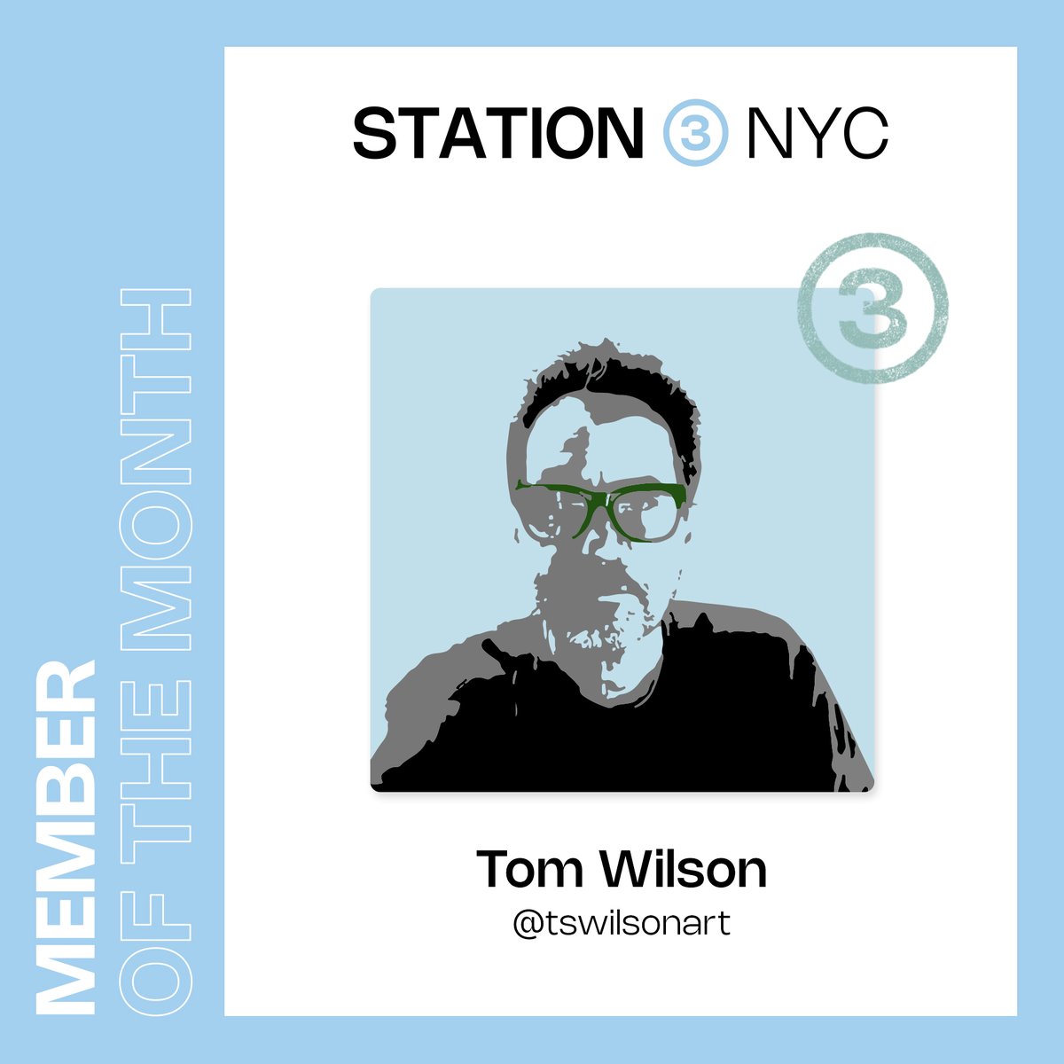 Station3 Member of the Month.🗽 

@tswilsonart Is a professional in the visual arts and marketing fields, with an academic background in lithography, photography, and painting. His career spans roles as a photographer, graphic designer, and art director.