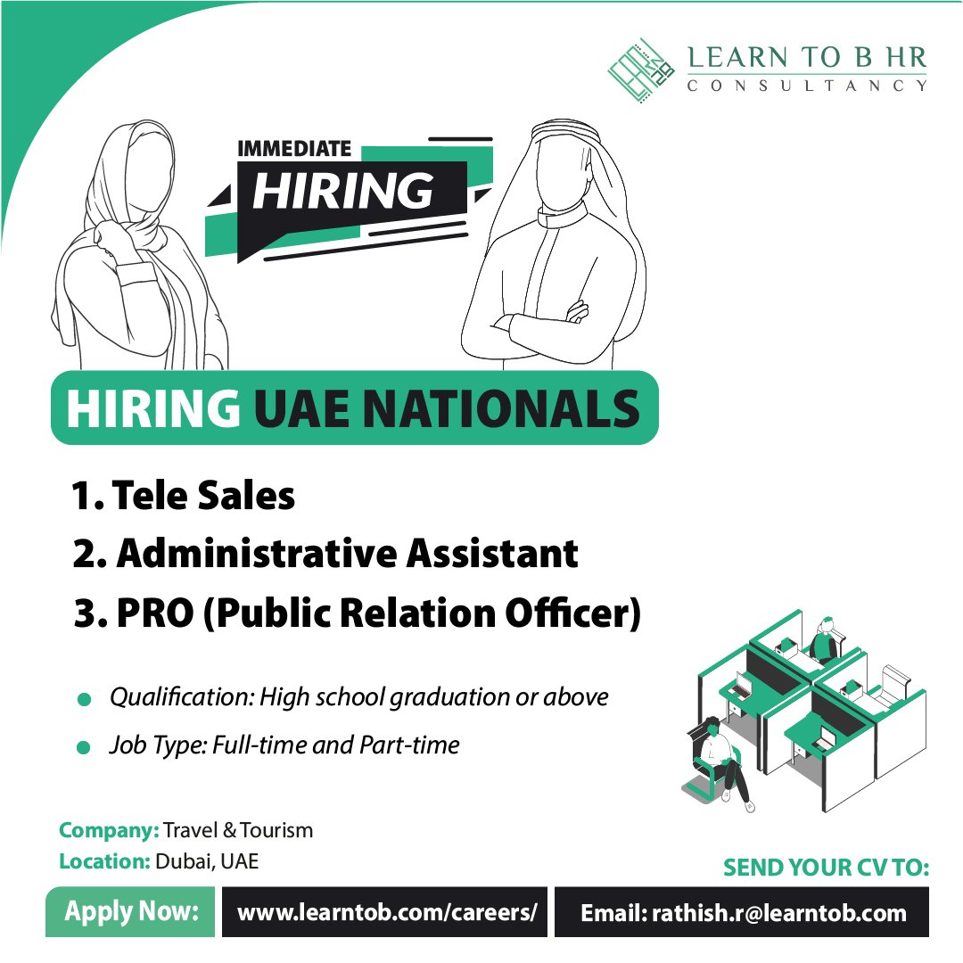 📢 #HiringNow #TeleSales #AdminisitrativeAssistant #PRO

Click to apply here learntob.com/jobs/telesales…

📧Send your CV to rathish.r@learntob.com

#learntob #UAEJobs #CareerOpportunity #CareerGrowth #HiringNow #jobsinUAE