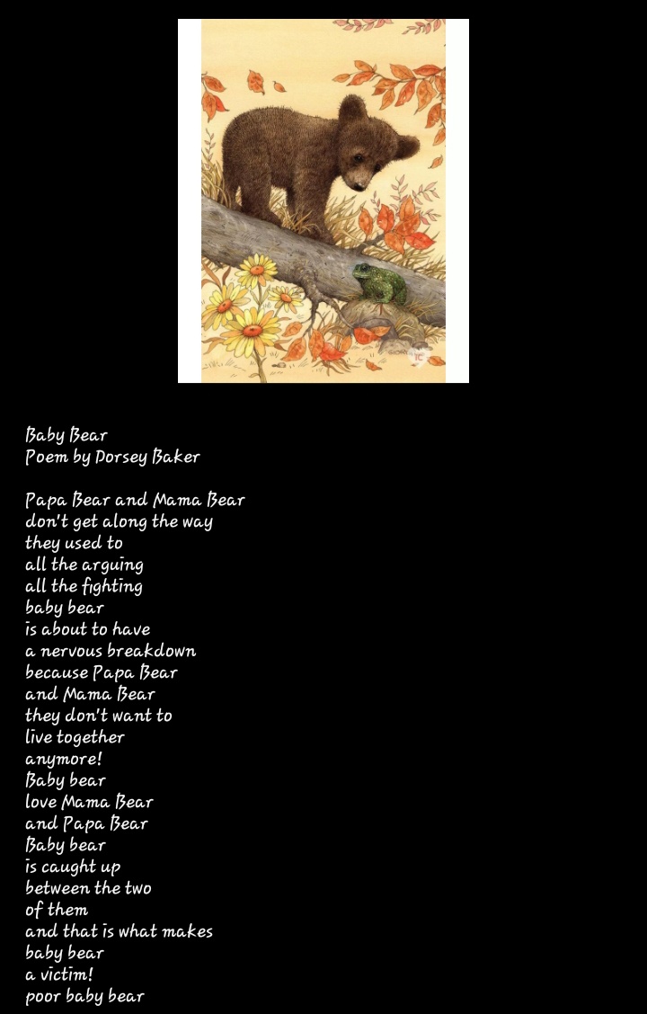 Baby Bear

#FairyTaleTuesday #fairytale #FairyTaleflash #mystique #spiritique #SpiritualCommunity #mindfulness #spiritual #spirituality #mystical #mystic #mysticism #poet #poets #poetry #Folktale #Folktales #folklore #Bear #Bears #Animals #Animal