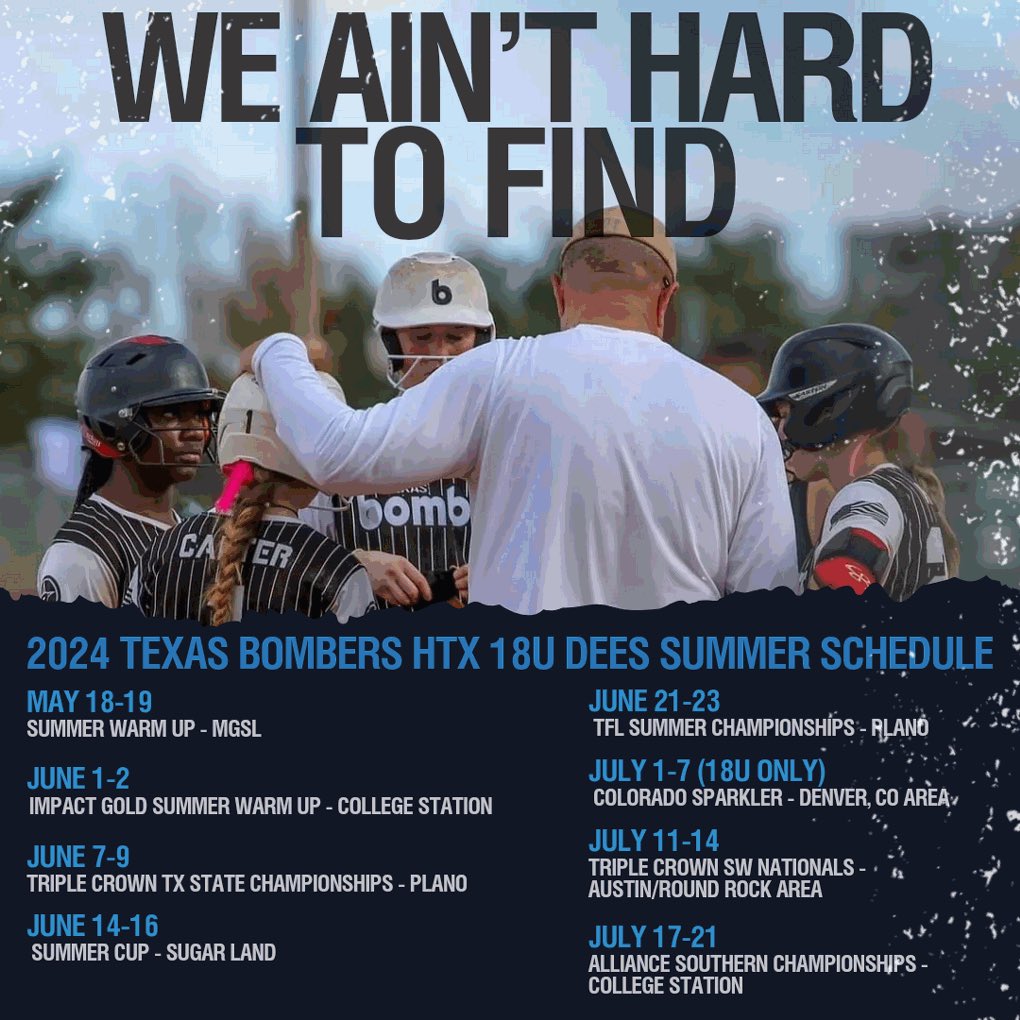 Here’s our schedule for the 2024 summer season. We will be easy to find!!!!