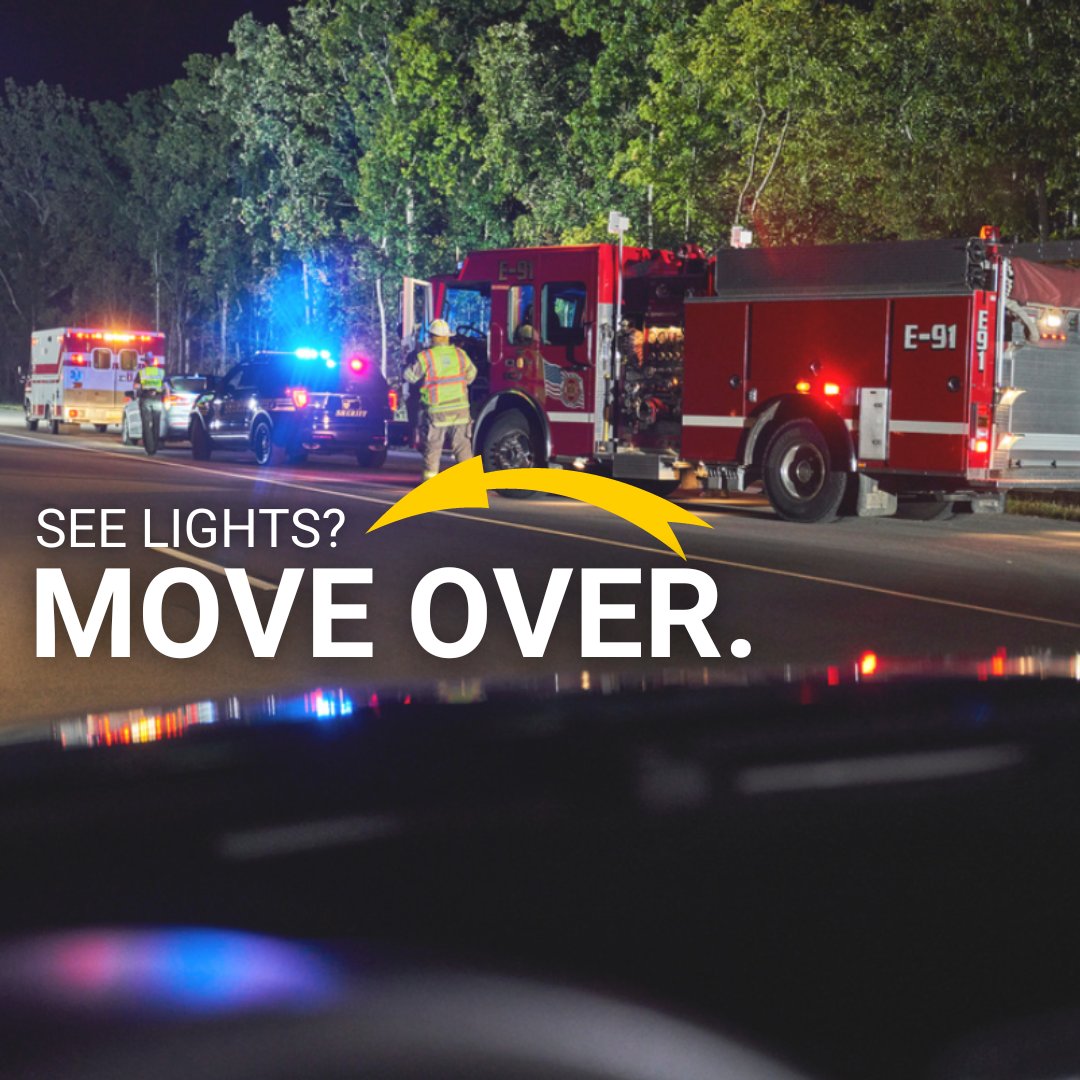 ❗ Protect the first responders who protect you. MOVE OVER if you see flashing lights on the roadside. ❗