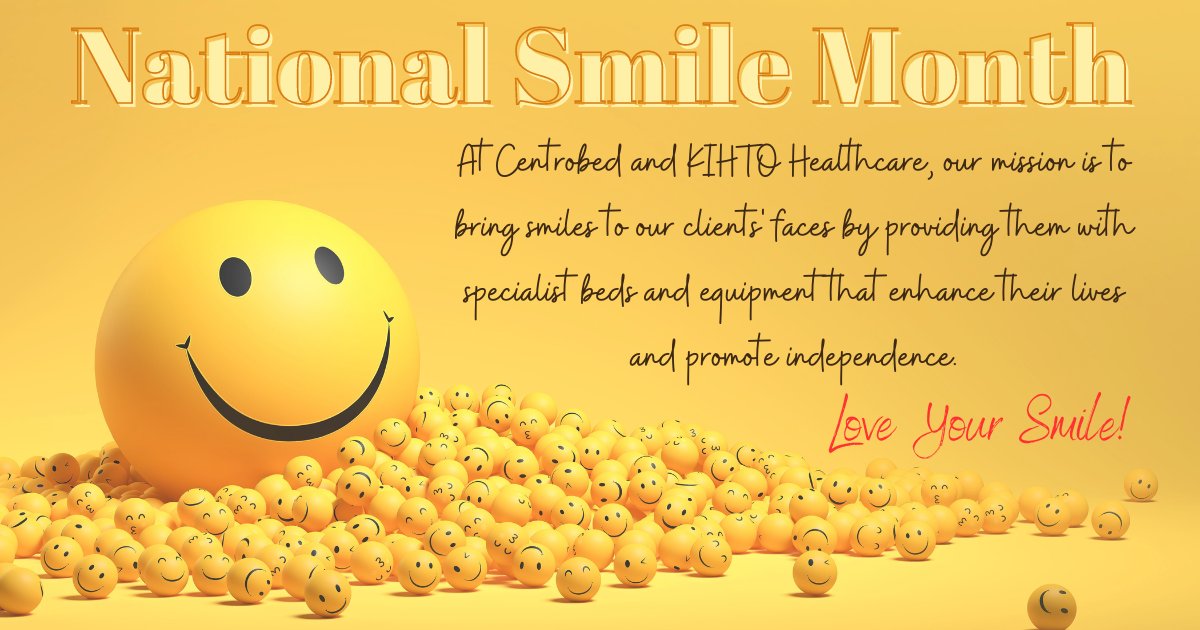 National Smile Month 2024!

KIHTO Healthcare love to make people smile by providing them with a bespoke specialist bed or cot which will enhance their lives.

@Helen_OTUK @preston_jenny

#NationalSmileMonth2024 #TopicTuesday #loveyoursmile