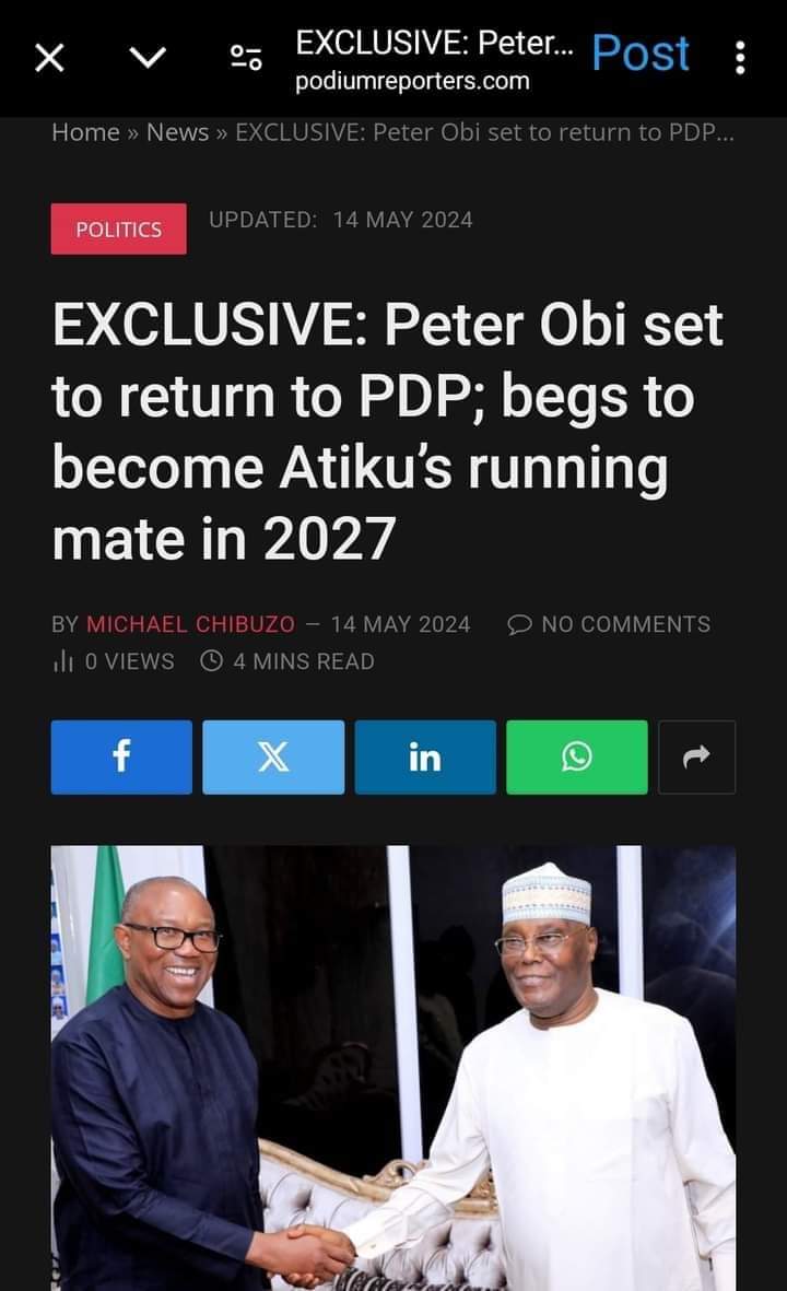 😆 So, all the Elluuu peeee children will return to the PDP ? Start clearing all the abuses you don abuse Atiku or PDP b4 ooooo