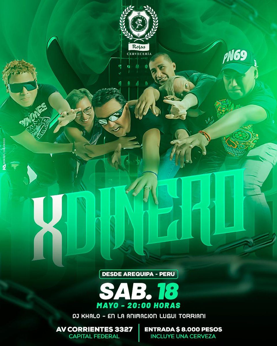 Este Sábado 18 nos vemos en Cervecería ROJAS de Buenos Aires - Argentina 🇦🇷