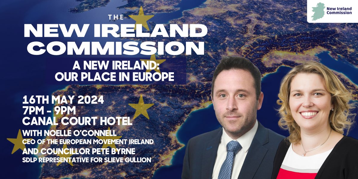 🌍 This Thursday! 🗣️ We’ll be hosting a public event in Newry with our friends in the European Movement Ireland 👏🏻🇪🇺 ‘A New Ireland: Our Place in Europe’ with Cllr. Pete Byrne and Noelle O’Connell 🕊️ Register below to join us👇🏻 eventbrite.com/e/towards-a-ne…