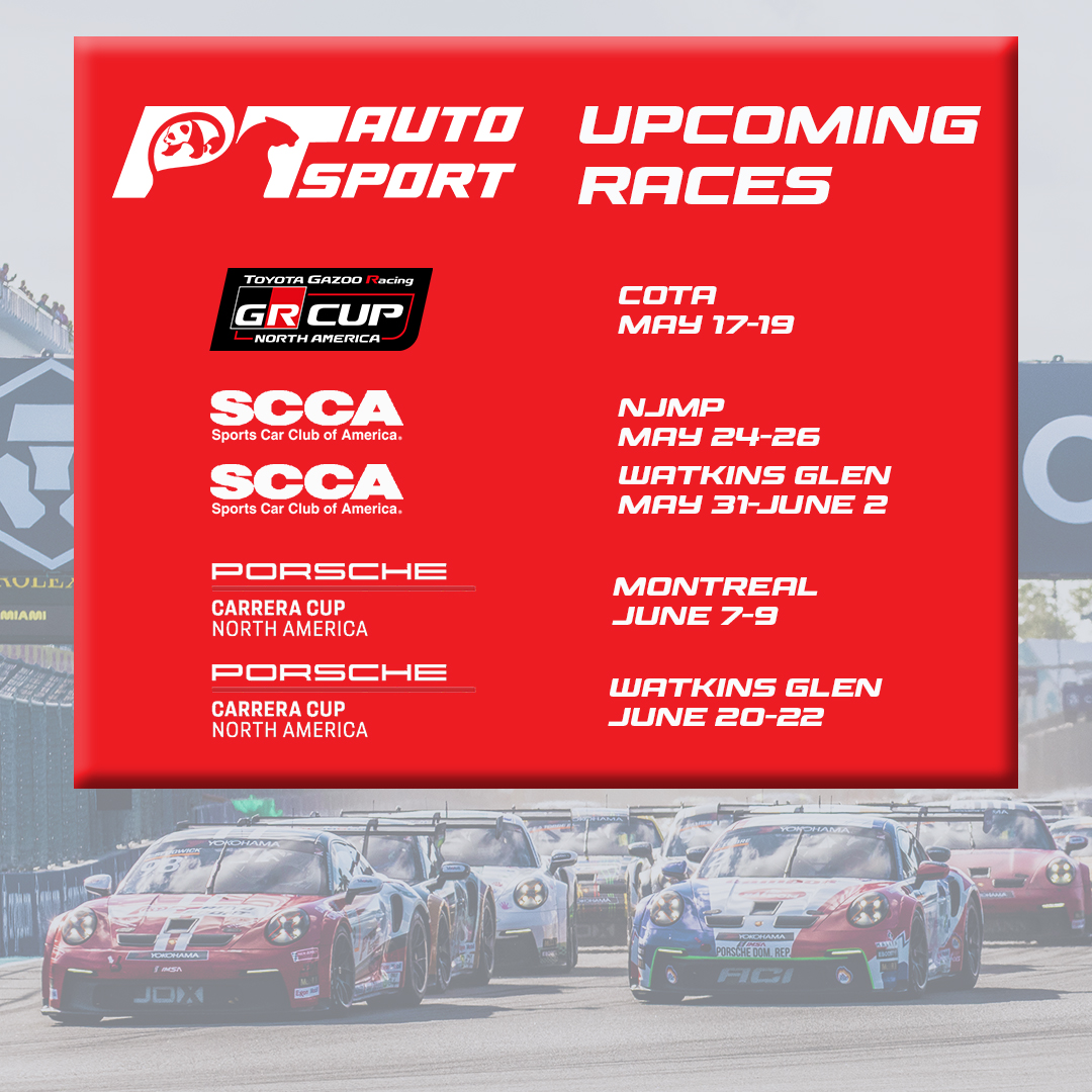 A very busy stretch coming up for the team's three drivers - @AlexSedgwick_ @itshenrydrury and @BrennaSchubert.

#IMSA l #PCCNA
#Toyota l #GRCup
#Mazda l #SpecMX5