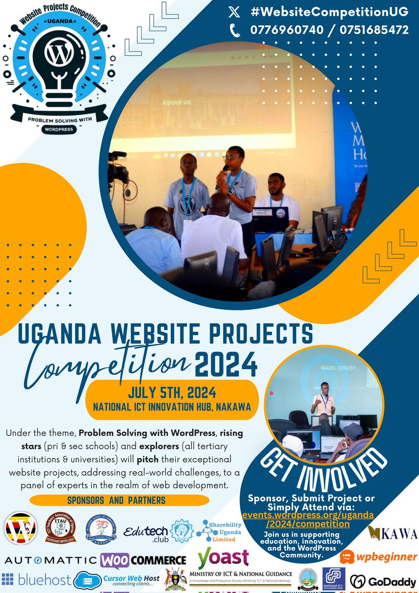 mrogers4christ's tweet image. Only two weeks left to the projects submission DEADLINE for the #WebsiteCompetitionUG
Visit events.wordpress.org/uganda/2024/co… 📢 to submit one! @WordPressKLA @WordcampEntebbe @WordPressJinja @WordPressMasaka @WordPressLira @WordPressMukono @ictteachersug @ICTClubsUg @InnovationHubUg