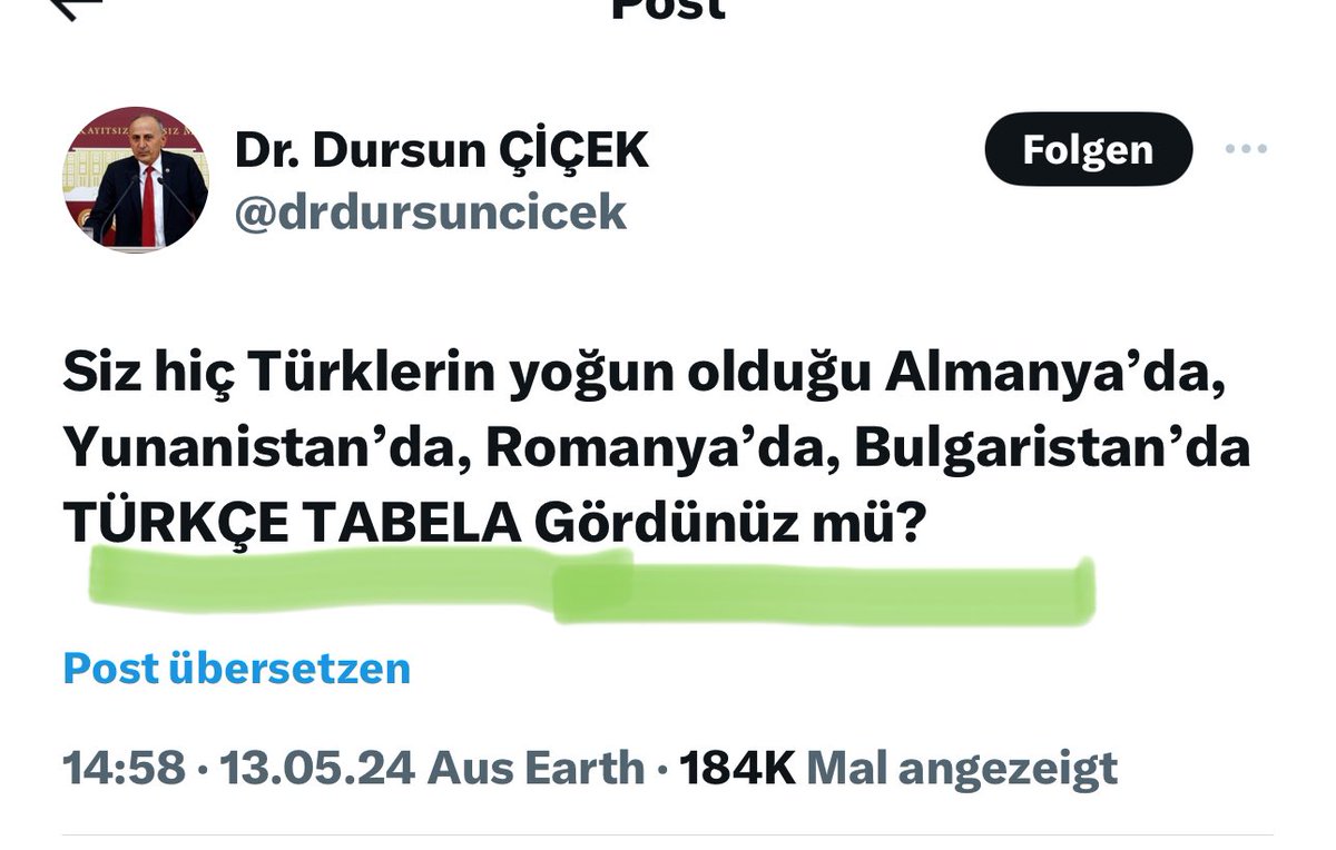 Almanya’nın başkenti Berlin/ KREUZBERG’de, neredeyse Alman tabelası yok. Hatta oraya küçük İstanbul diyorlar. Sadece Berlin mi? Almanya’da Türklere ait iş yerlerinin %90’ı Türk ismi. Araştırmadan twit atıyorlar, yalan söylüyorlar. Ama bir türlü rezil olmuyorlar.